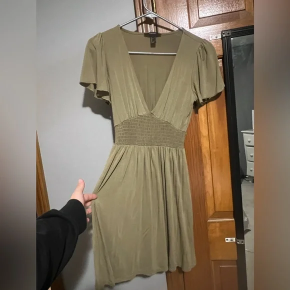 forever 21 olive green dress Olive Cutout Mini Dress